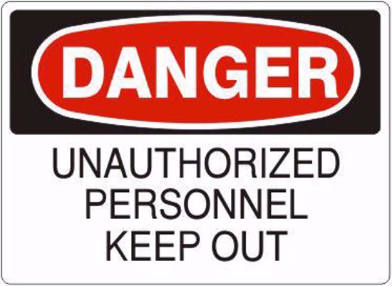 Picture of 10 x 14 DANGER UNAUTHORIZED PERSONNEL KEEP OUT Aluminum Sign, PER EACH
