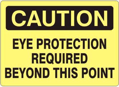 Picture of Eye Protection Required Sign, PER EACH