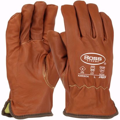 Picture of AR A4 Cut Top Grain Goatskin Leather Drivers Glove with Oil Armor™ Finish and Para-Aramid Lining - Keystone Thumb, Per DOZEN, CHOOSE SIZE
