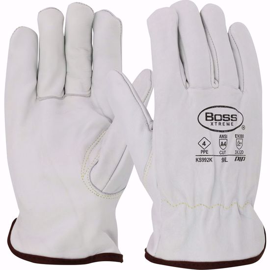 Picture of AR Top Grain Cowhide Leather Drivers Glove with Para-Aramid Lining - Keystone Thumb, Per DOZEN, CHOOSE SIZE